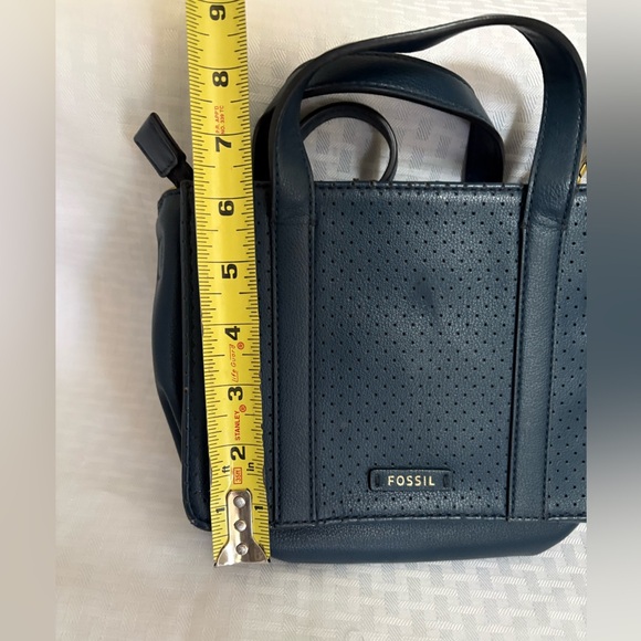 Fossil Blue Leather Crossbody Bag - Picture 3 of 9